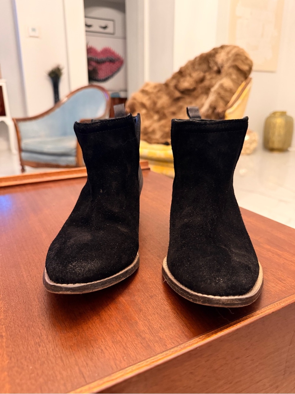 Black Suede Ankle Boots - Women's Classic Booties